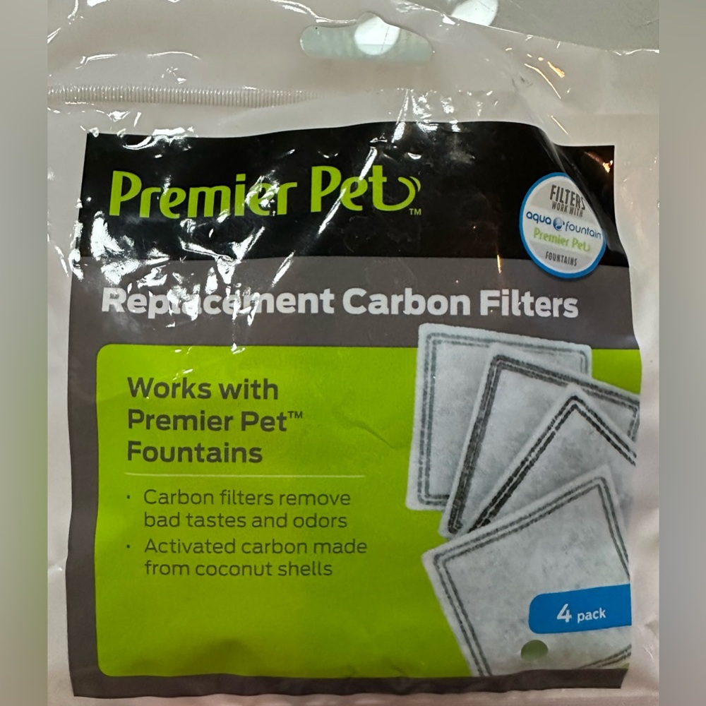 Premier Pet Water Filter System Replacement Carbon Filters- 3 pack (open package